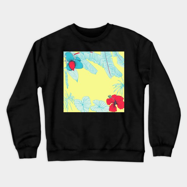 Seamless tropical pattern with banana palms Crewneck Sweatshirt by Olga Berlet